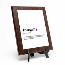 Integrity Dictionary Definition Decorative Wall Plaque With Easel Acrylic Stand