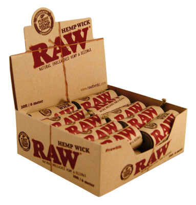 1x Box (20x) RAW Hemp Wick 6m langer Docht aus Hanf und Bienenwachs beeswax
