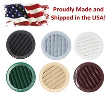 2.5" Round Plastic Louver Soffit Air Vent Reptile Screen Grille Cover