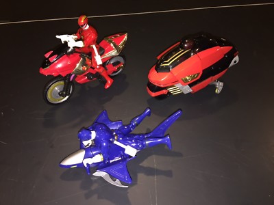 Power Rangers Lost Galaxy Red Capsular Cycle, Blue Shark, Red