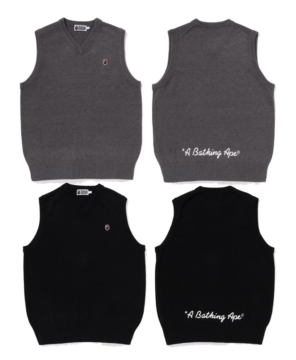 A BATHING APE Men's APE HEAD ONE POINT KNIT VEST 2colors