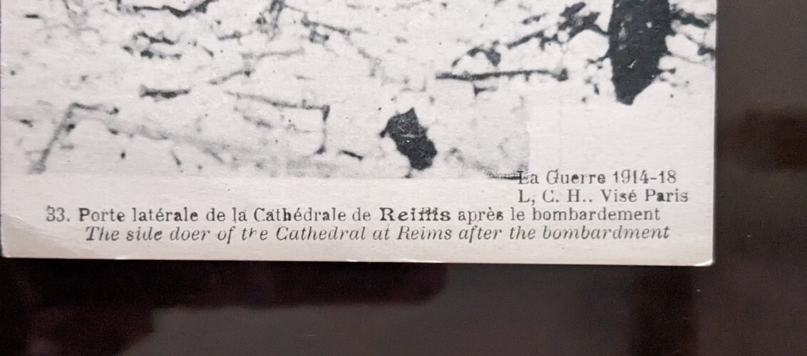 Porte Latérale De La Cathédrale De Reims Après Le Bombardement - Photographie Ancienne