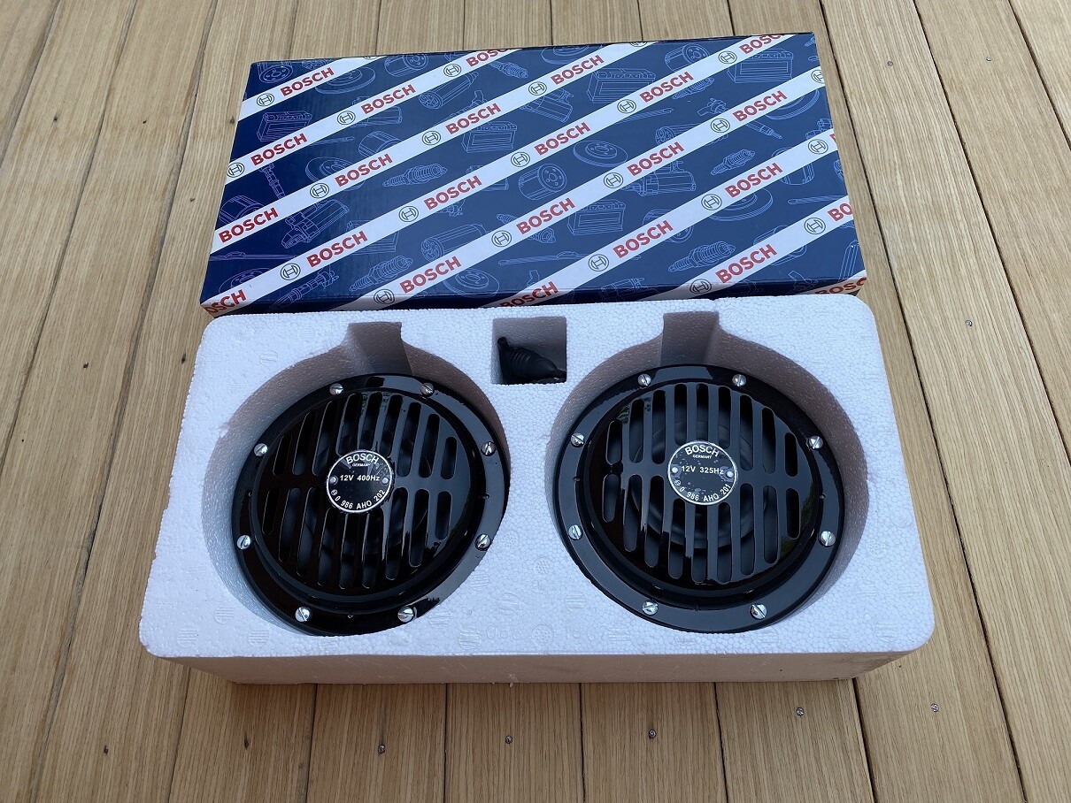 For Classic Car Bosch Horns pair Black Fits VW Karmann Ghia Type 14
