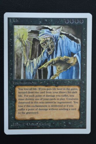 Magic The Gathering MTG LICH Unlimited Edition MP Moderately Played - Foto 1 di 2