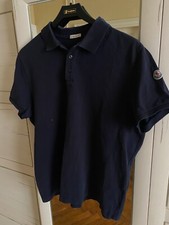 Moncler Polo Shirt XL Blue Maglia Slim Fit Logo