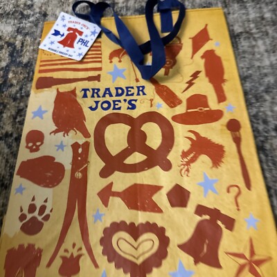 Trader Joe's wiederverwendbare Öko Spaß Einkaufstasche neu mit Etikett Philadelphia