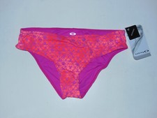 Oakley Dune Hip Hugger Seabed Reversible Swim/Beach Bottoms Women Small Hibiscus
