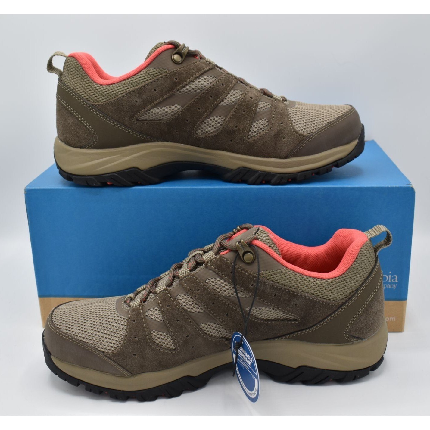 Columbia Womens Size 10 Redmond III Low Waterproof Coral Red Hiking Sneakers thumbnail 2