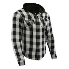 with tags Milwaukee Leather 1629 Mens Hooded Flannel Biker Shirt W CE Ap G1N