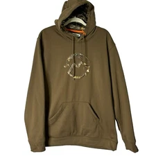 Magellan Hoodie Mens Large Green Logo Fleece Outdoors Kangaroo Pockets Hunt Gear