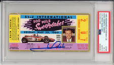 1969 Indy Indianapolis 500 Ticket Signed Mario Andretti Win PSA DNA 8 Autograph