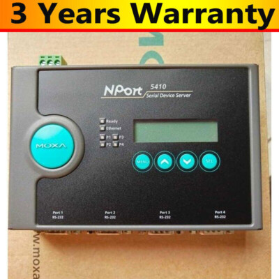 MOXA NPort 5410 4-Port RS232 to Ethernet Serial Server Support Dual Power Supply