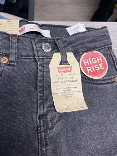 Levi’s Kids High Rise Ankle Straight Leg Jeans Denim Pants Girls Size 7 New NWT - Picture 2 of 3