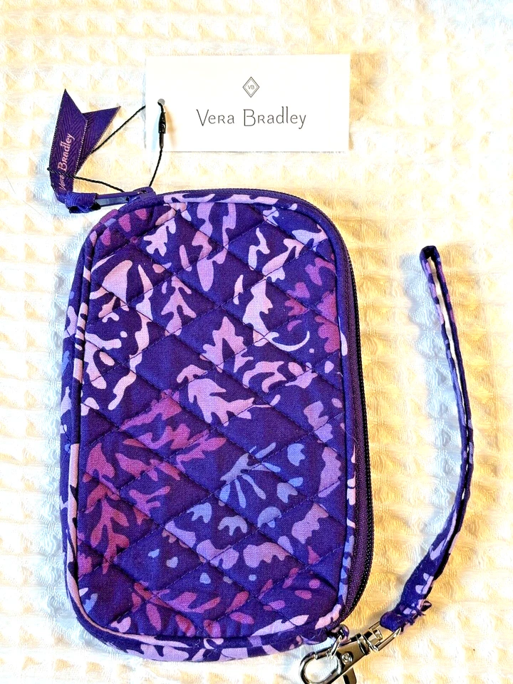 Vera Bradley Tech Case Wristlet Phone/Case Wallet Paisley Amethyst Purple