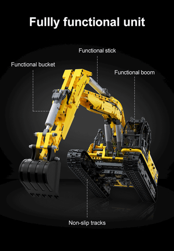 CaDA Excavator - Full Function 1702 Pieces Brick Model Kit C61082W - Picture 19 of 24