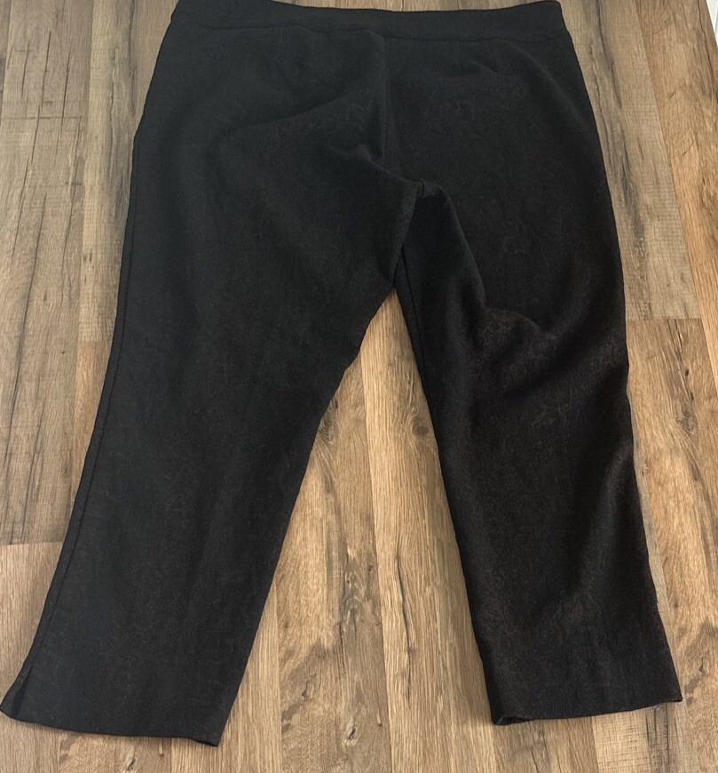 Erica Taylor Stretch Pullon Pants 2X Brown Subtle Leopard Animal Print