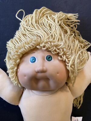 Vtg Cabbage Patch Kids Jesmar Made In Spain Butterscotch Hair Green Eyes Dimples