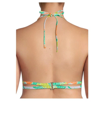 Time and Tru Women Plus Size 1X 16W-18W PRINTED triangle swimsuit ONLY TOP NEW - Picture 8 of 16