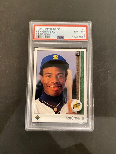 1989 Upper Deck #1 Ken Griffey Jr. ROOKIE CARD MARINERS PSA 8 NM-MT