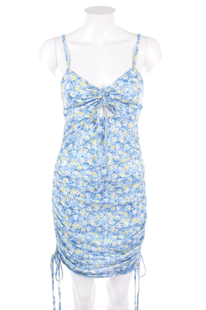 SHEIN Cocktail Dress Cut-out M sky blue yellow