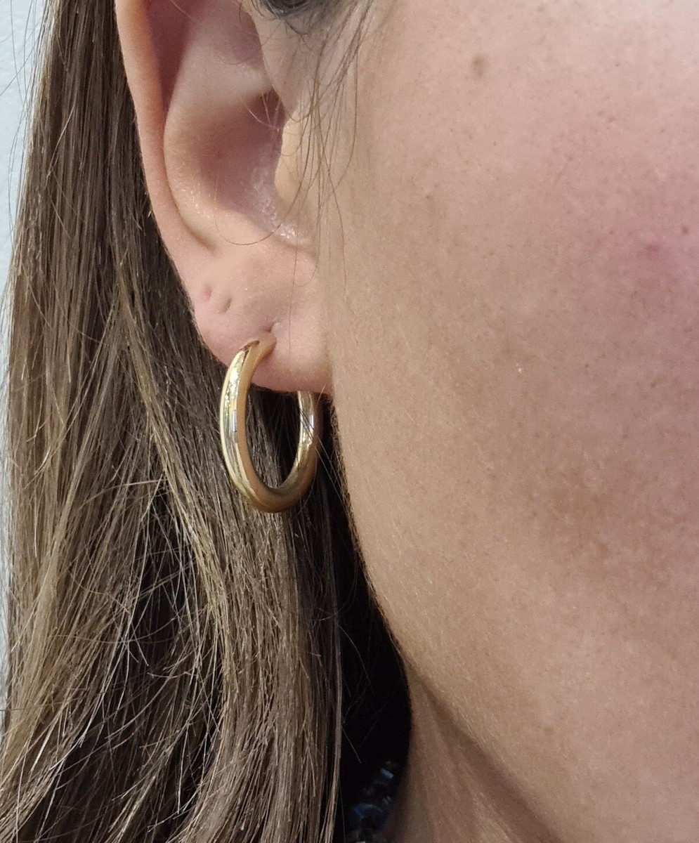 Boucles D'oreilles Créoles En Or Jaune 18 Carats - Poids 1,96 G - Neuf Avec étiquettes
