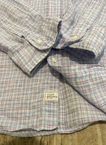 Camicia Frank & Eileen Barry blu con bottoni grande - Foto 10 di 13
