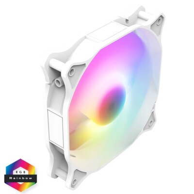 CIT Pro Siberia 120mm 12cm RGB Rainbow White Slave PC Innenring Lüfter