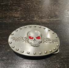 SKULL With Brambles Belt Buckle - Vintage Looking Belt Buckle - Brand New