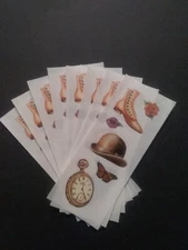 Creative Memories ~ Lot of Eight Studio Stickers ~ 2" x 5" ~ Top Hat Shoe Watch