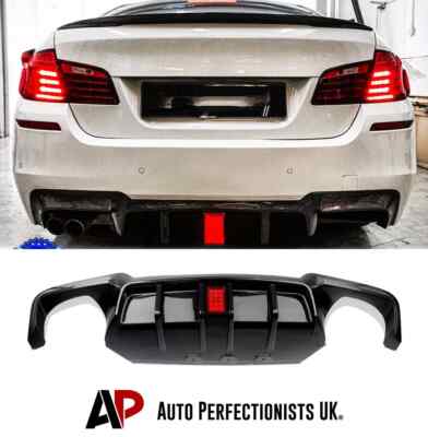 For BMW 5 Series M5 F10 F11 M Sport Quad Exhaust Gloss Black Valance Diffuser