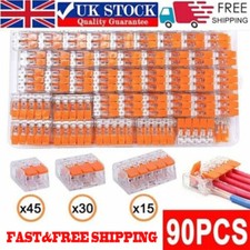 90pcs for Wago 221 electrical connector terminal block clamp terminal cable uk