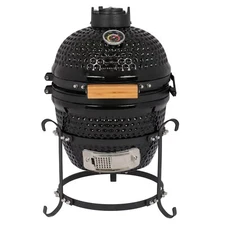 Kamado 13" Ceramic Charcoal Grill BBQ Grill Outdoor Portable Egg Style Black US