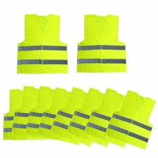 10x Warnwesten Unfallweste Neon Gelb Auto Warnweste Sicherheits Weste KFZ EN 471