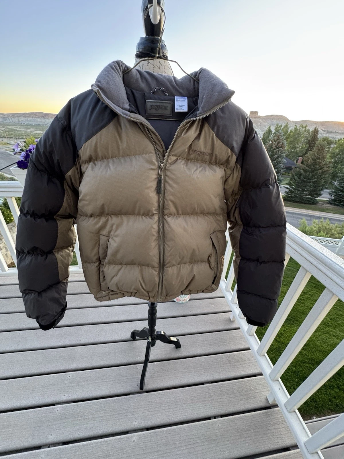 JANSPORT MEN'S NYLON & DOWN HEAVY WINTER JACKET, SZ M, PIT-PIT=23", EXCELLENT ++ image 2