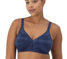 NWT Bali Double Support Wirefree Lightly Lined Bra - Navy Blue 34C DF3372
