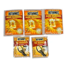 Hot Hands -3 Hand Warmers 10 Hours & 2 Toe Warmers.  Mixed expiration dates READ