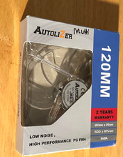 Autolizer 120mm Computer PC clear case cooling fan with Led Multi