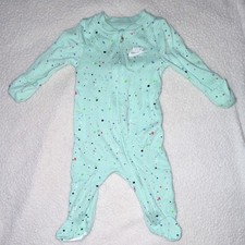 Nike Baby 3M Light Green Multicolor Splatter Zip Cotton Coverall Bodysuit