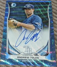 Andrew Toles 2014 Bowman Chrome Blue Wave Refractor Rookie Autograph #d 25/50 RC