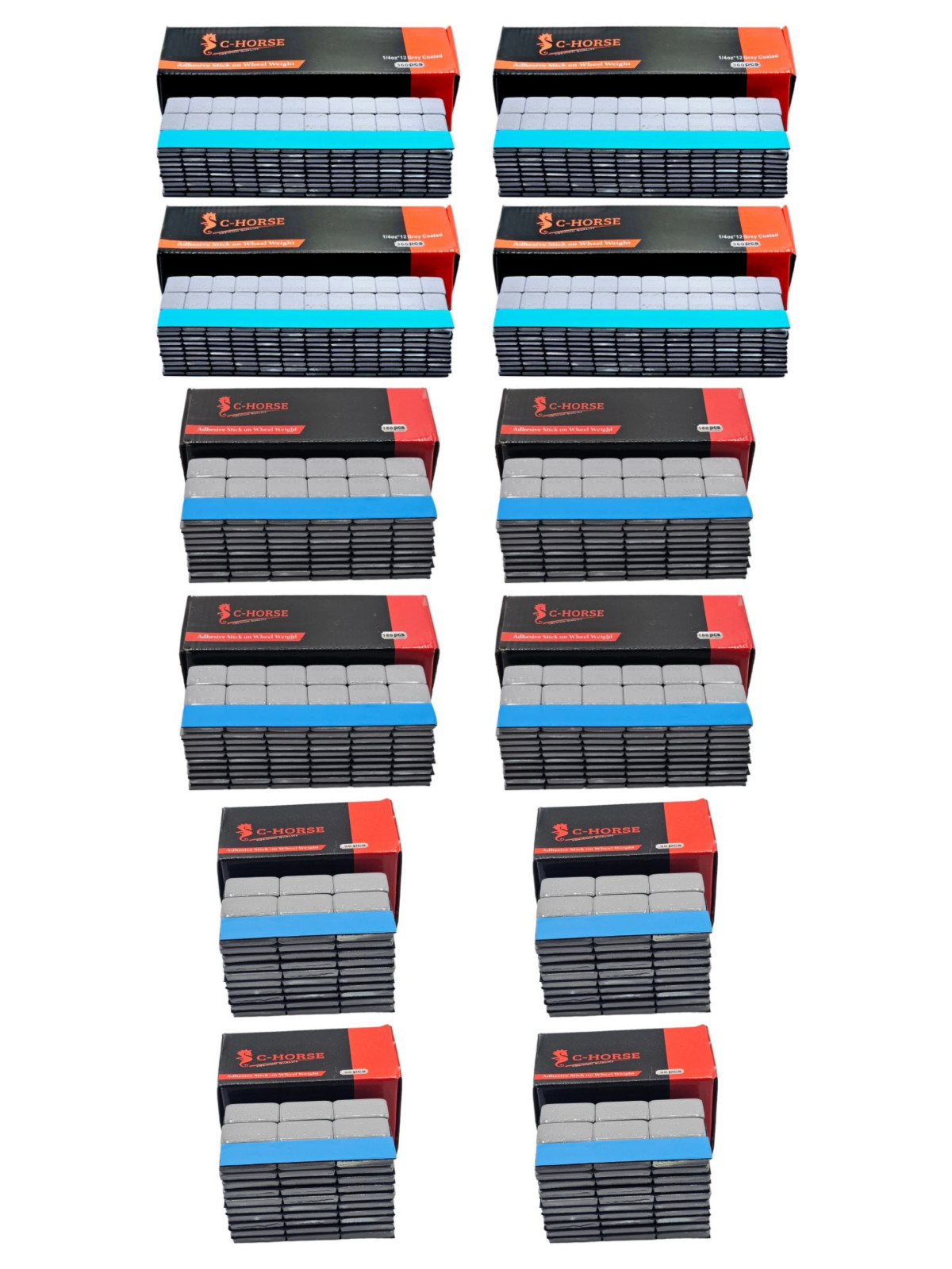 12 BOX MIX 0.25 0.50 1.00 oz Gray Coated Adhesive Stick on Wheel Weight 4 Box ea