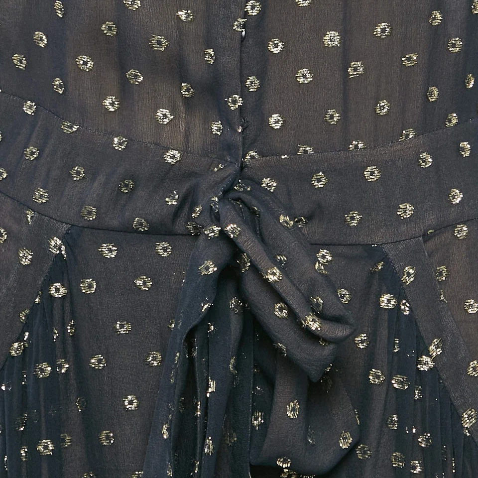 Mono Stella McCartney Azul Marino Seda Lurex Filcoupe Detalle Atado M Foto 3 de 4