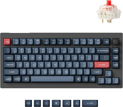 Keychron V1 Max QMK Wireless Mechanical Keyboard, 75% Layout Custom Knob