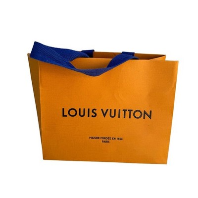 LOUIS VUITTON オレンジショッピングバッグ 特大　正規品　美品 Louis Vuitton Orange Shopping Bag Blue Handles Small Luxury Gift