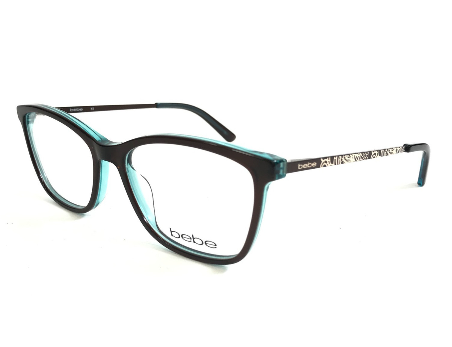 Bebe Eyeglasses Frames BB5187 200 TOPAZ TEAL Blue Brown Cat Eye 53-16-135 12990₽