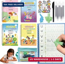 Magic Grooved Writing Practice Book for Kids Ages 3-5, Tiny Thinkers Reusable Ha
