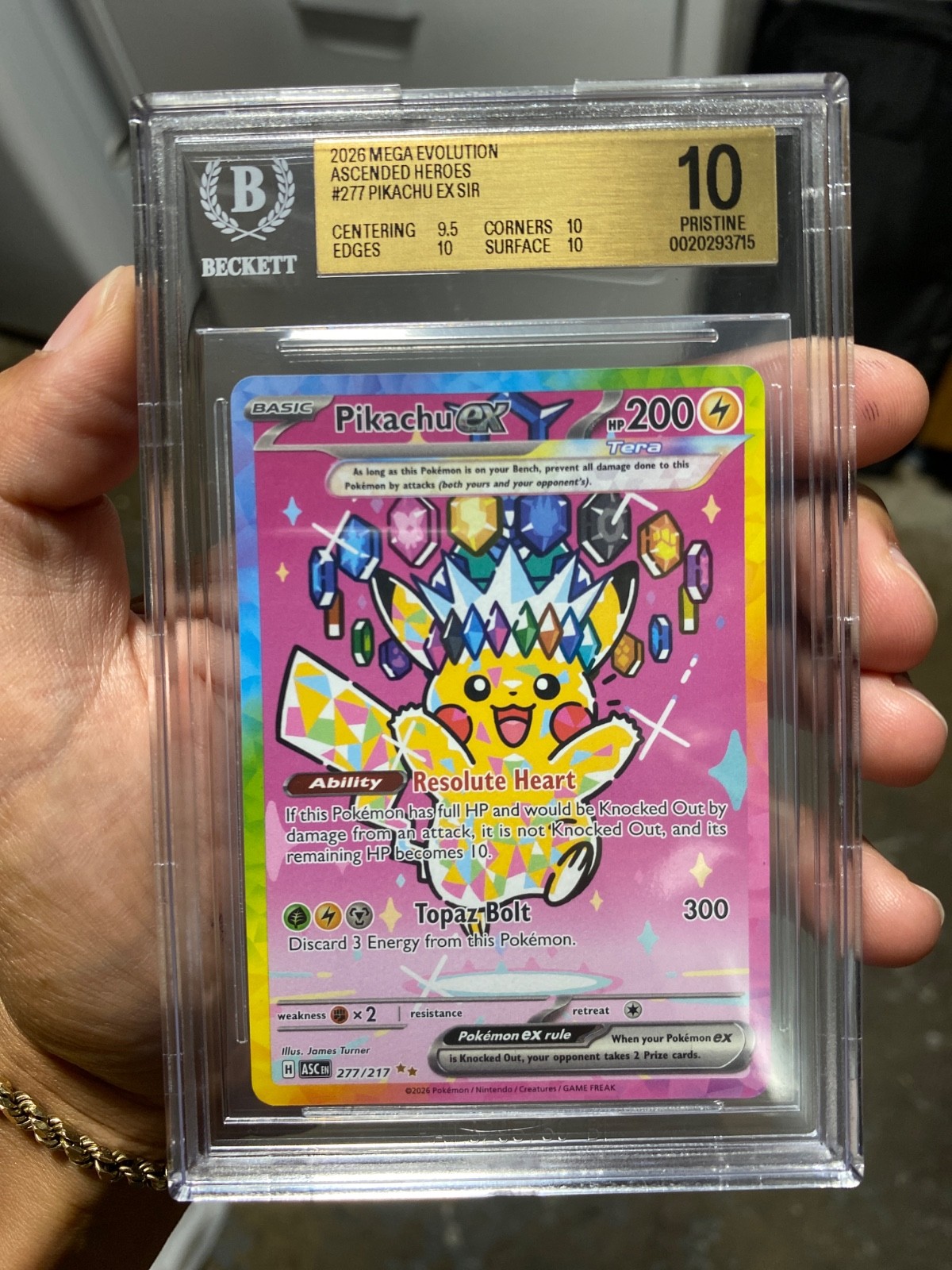 🔥 Pokemon Pikachu ex SIR #277/217 BGS 10 PRISTINE view 1