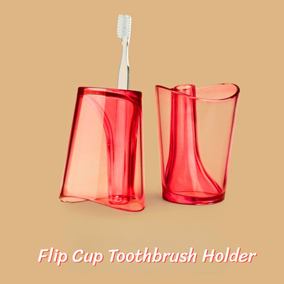 Flip Cup Toothbrush Holder 2-in-1 Hygienic Design Eco-Friendly Recycle Plastic
