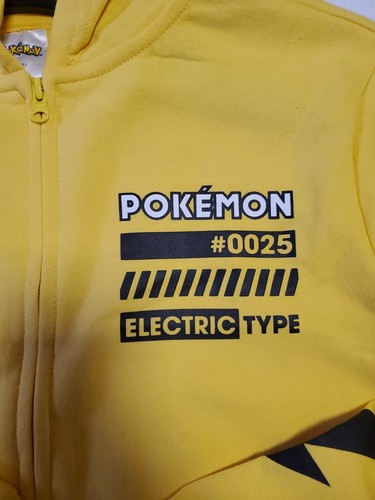NUEVO Pokémon Pikachu Amarillo Cremallera Sudadera con Capucha Chaqueta Niños Unisex Talla L 10/12. - Imagen 5 de 7