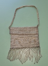 Antique Vintage 1920s Metal Steel Cut French Beaded Purse Bag