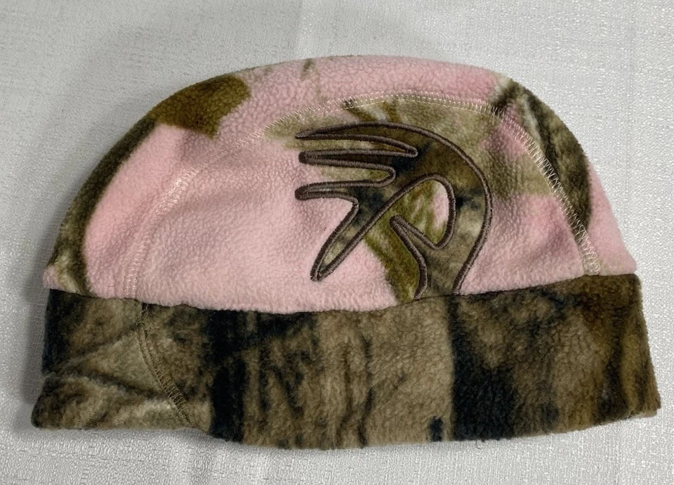 Legendary REVERSIBLE Mossy Oak Realtree Camo Pink Fleece/ Hunting Beanie Cap - Image 3 of 4